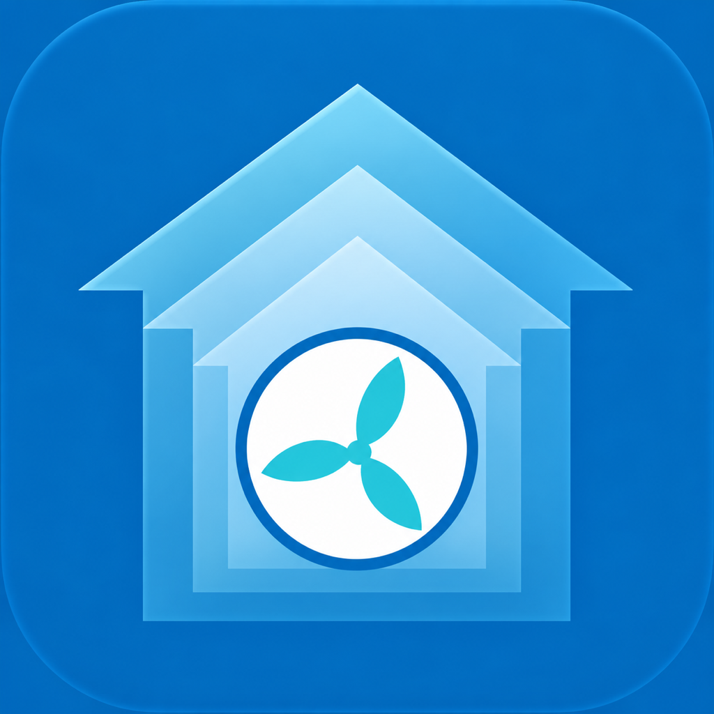 SvaraHome’s blue house and fan logo